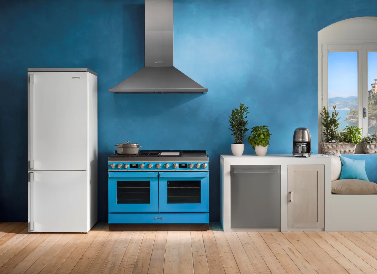 120cm Portofino Multifuel Pyrolytic Cooker - Turquoise (CPF120IGMPTA) - Image 2