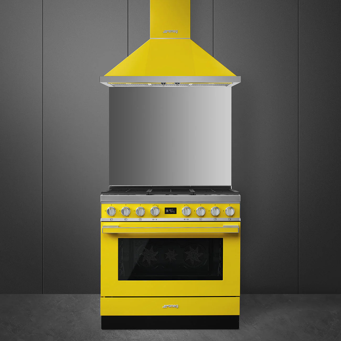 90cm Portofino Dual Fuel Pyrolytic Cooker - Yellow (CPF9GPYWA) - Image 2