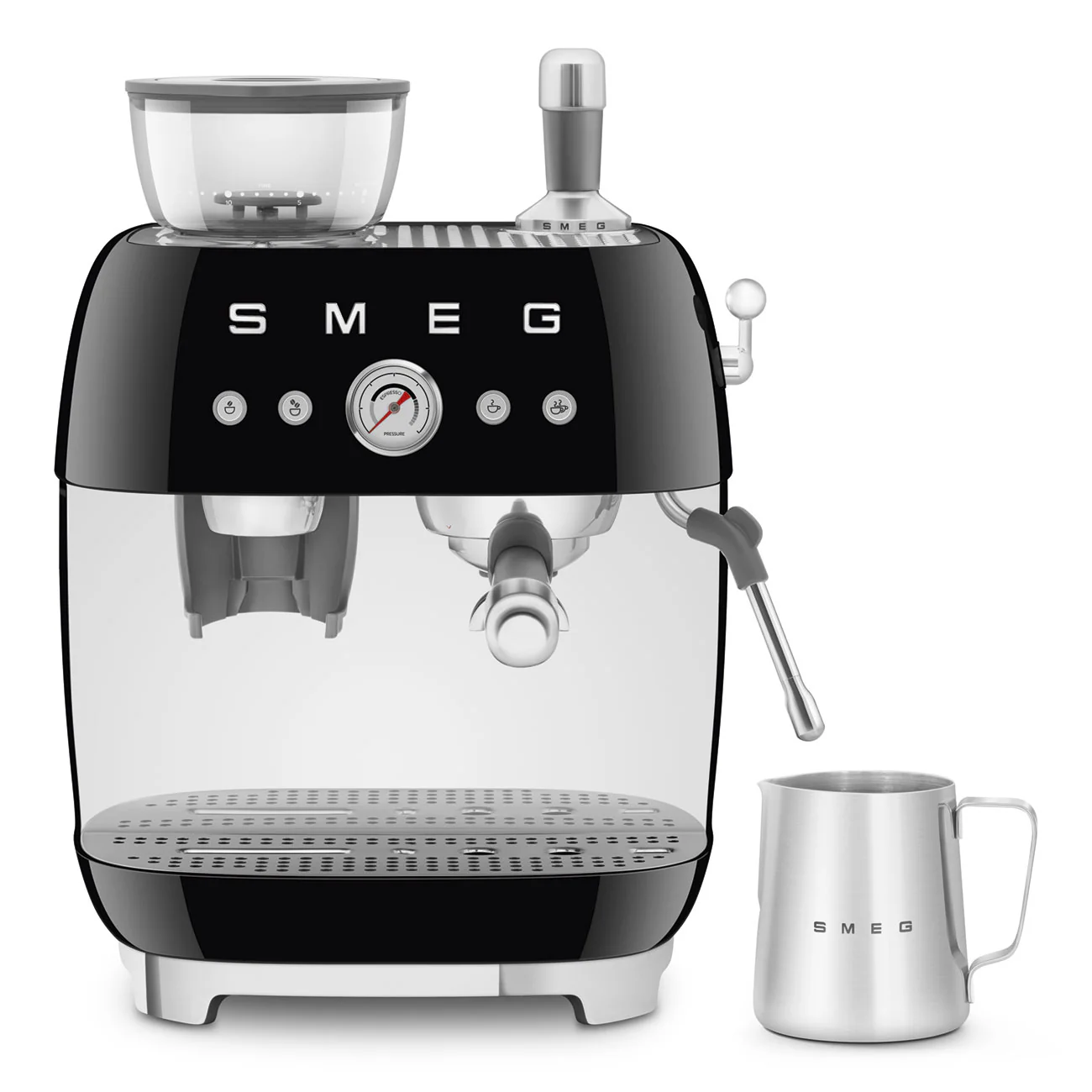 50's Style Espresso Coffee Machine with Grinder - Black (EGF03BLAU) - Image 10