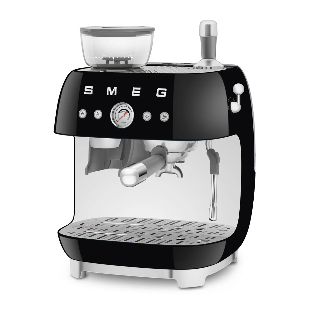 50's Style Espresso Coffee Machine with Grinder - Black (EGF03BLAU) - Image 4