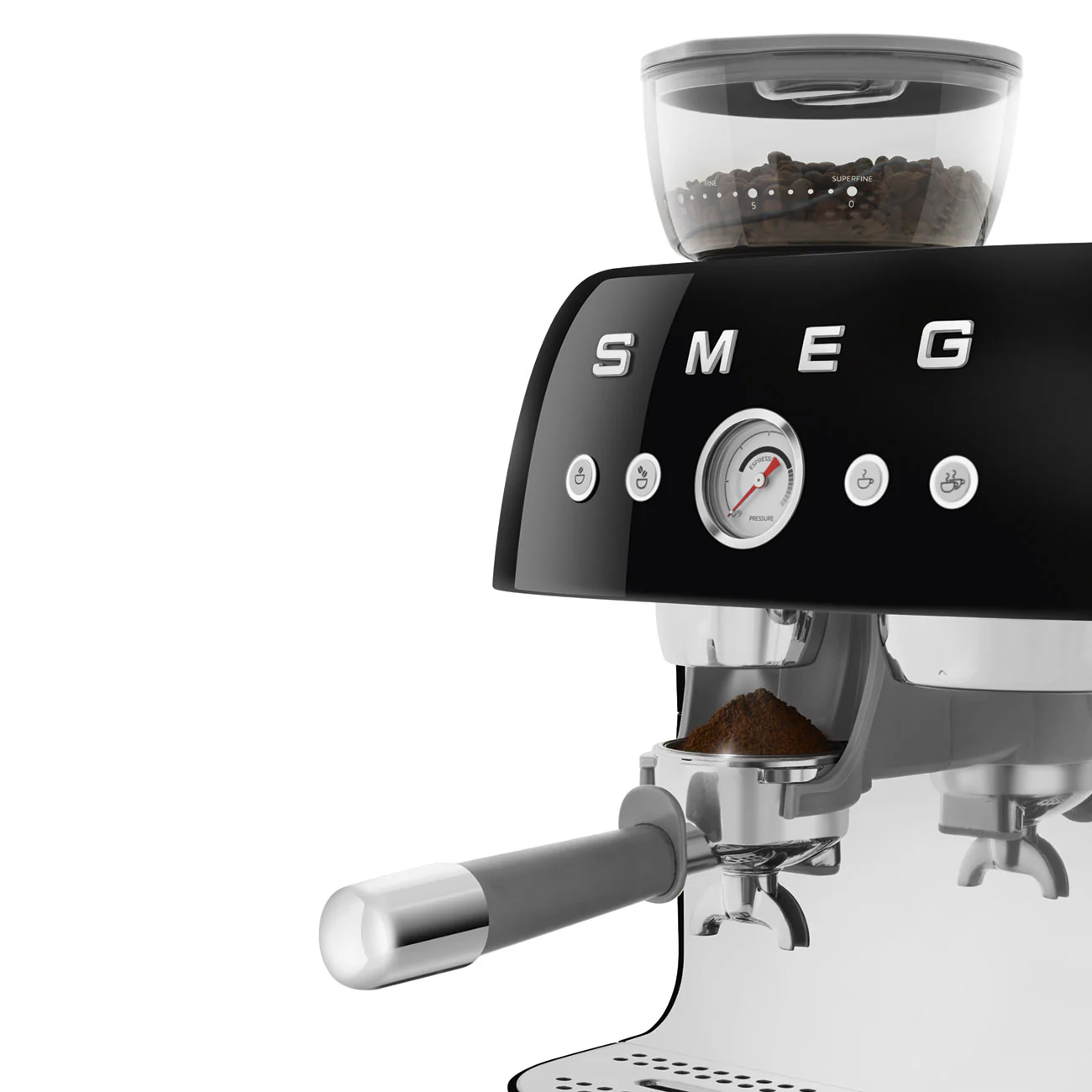50's Style Espresso Coffee Machine with Grinder - Black (EGF03BLAU) - Image 7