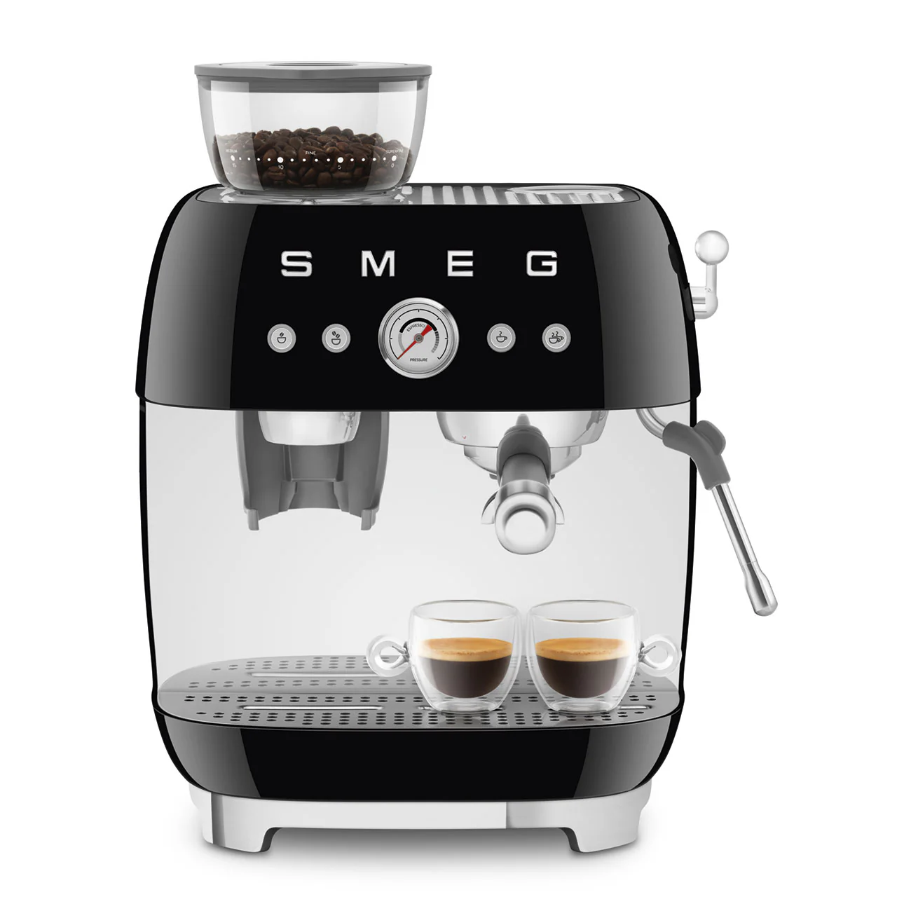 50's Style Espresso Coffee Machine with Grinder - Black (EGF03BLAU) - Image 9