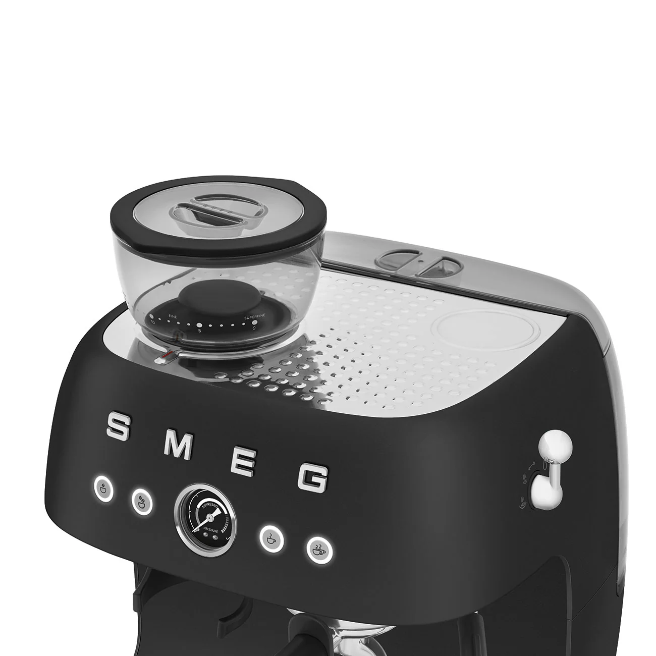50's Style Espresso Coffee Machine with Grinder - Matte Black (EGF03BLMAU) - Image 6