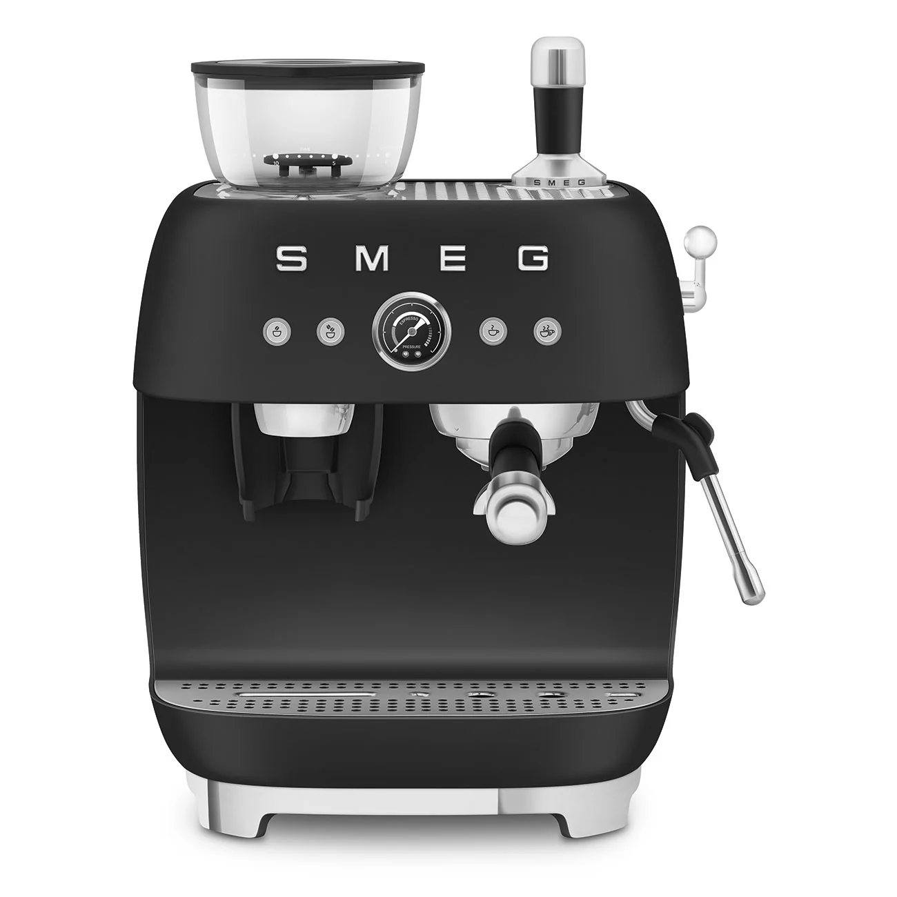 50's Style Espresso Coffee Machine with Grinder - Matte Black (EGF03BLMAU) - Image 7