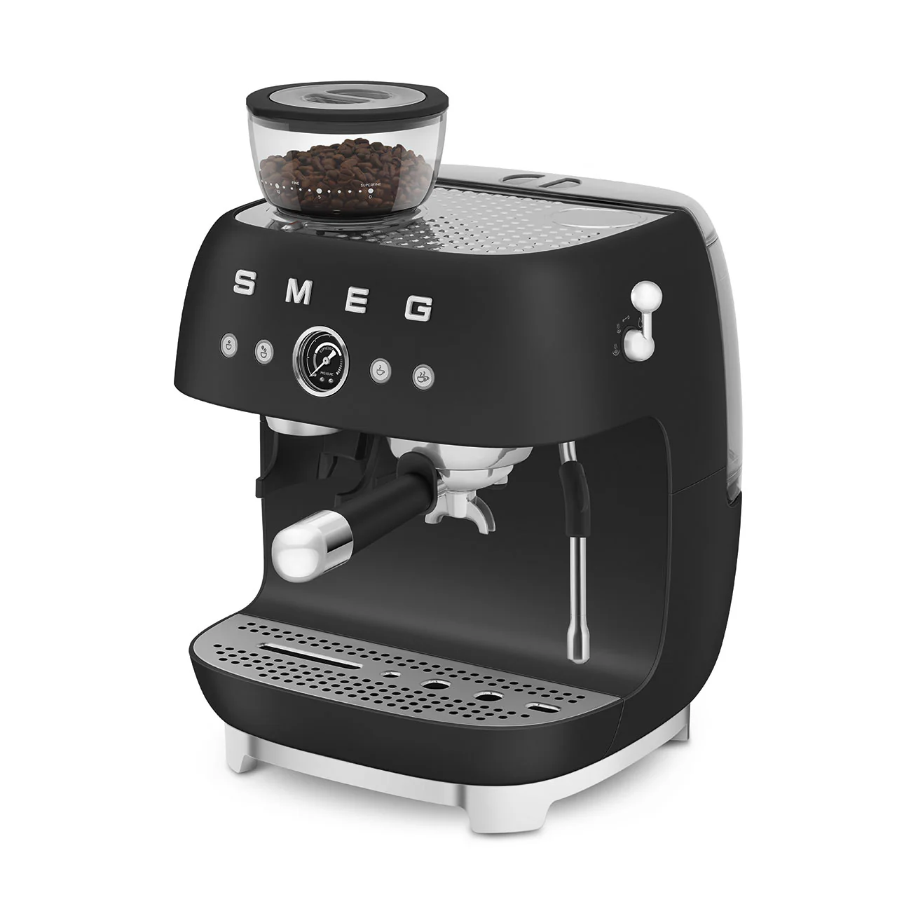 50's Style Espresso Coffee Machine with Grinder - Matte Black (EGF03BLMAU) - Image 9