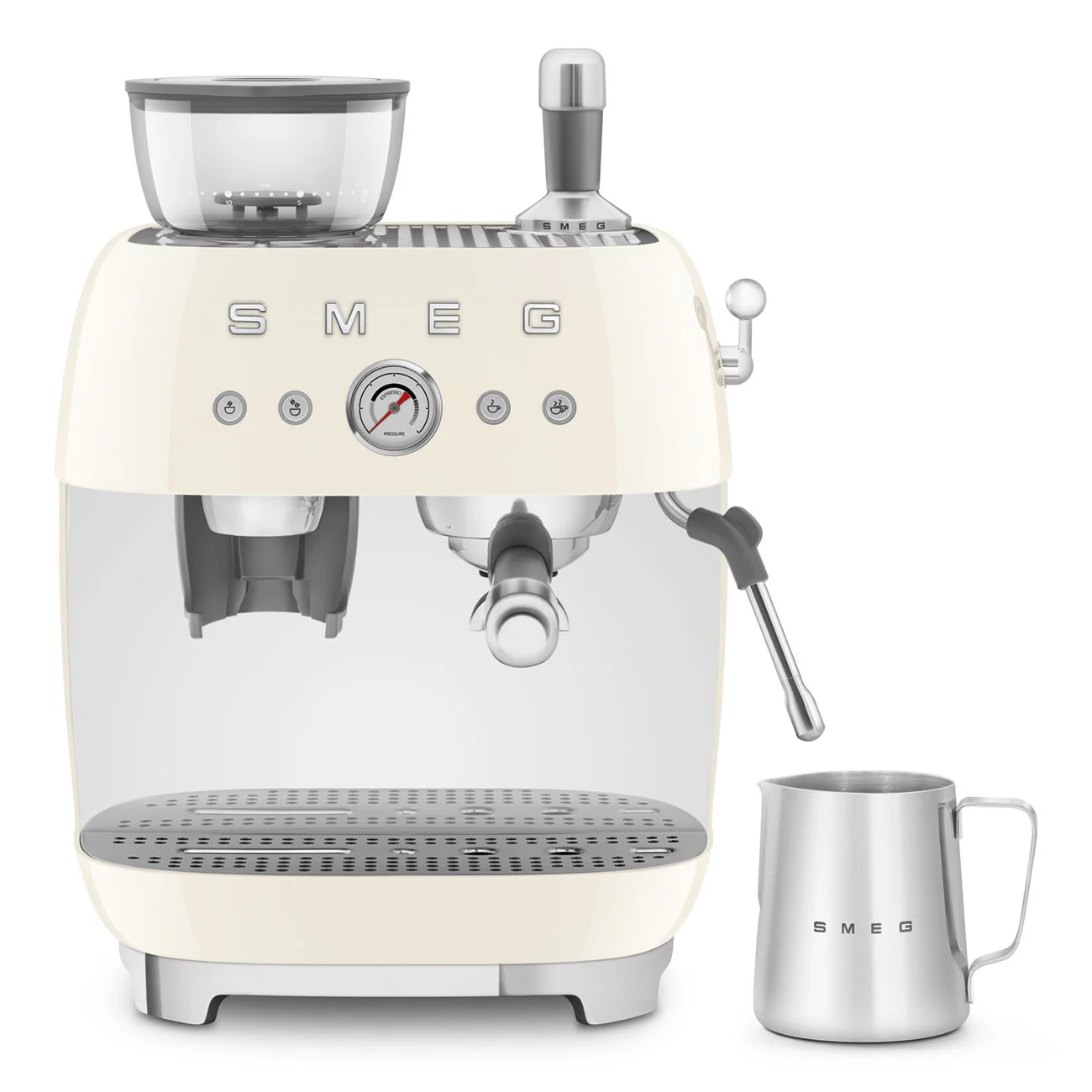 50's Style Espresso Coffee Machine with Grinder - Cream (EGF03CRAU) - Image 10