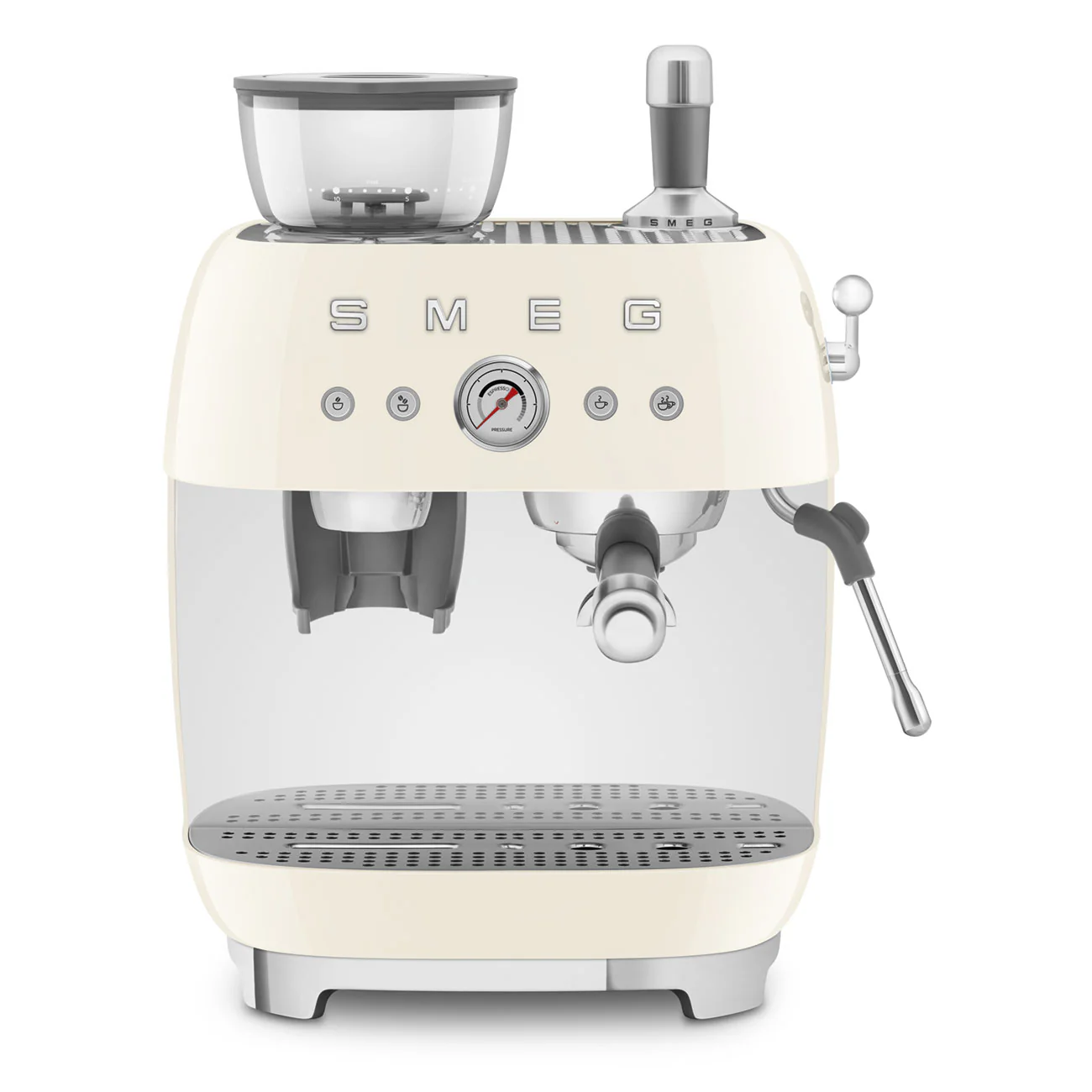 50's Style Espresso Coffee Machine with Grinder - Cream (EGF03CRAU) - Image 7