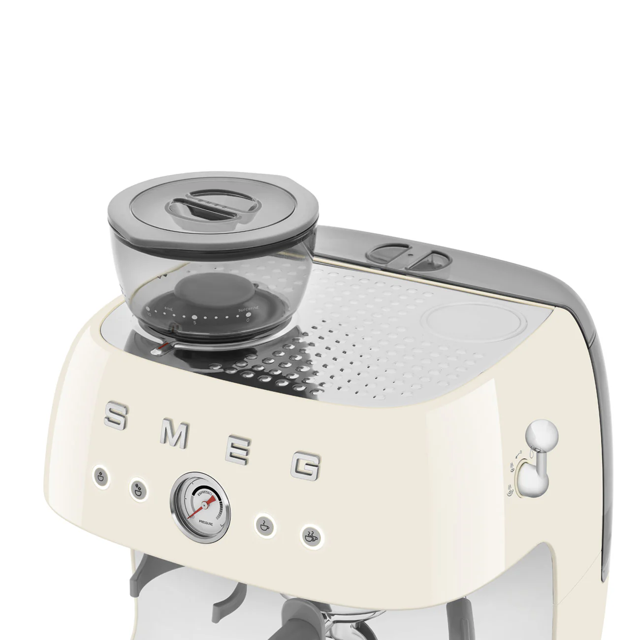 50's Style Espresso Coffee Machine with Grinder - Cream (EGF03CRAU) - Image 8