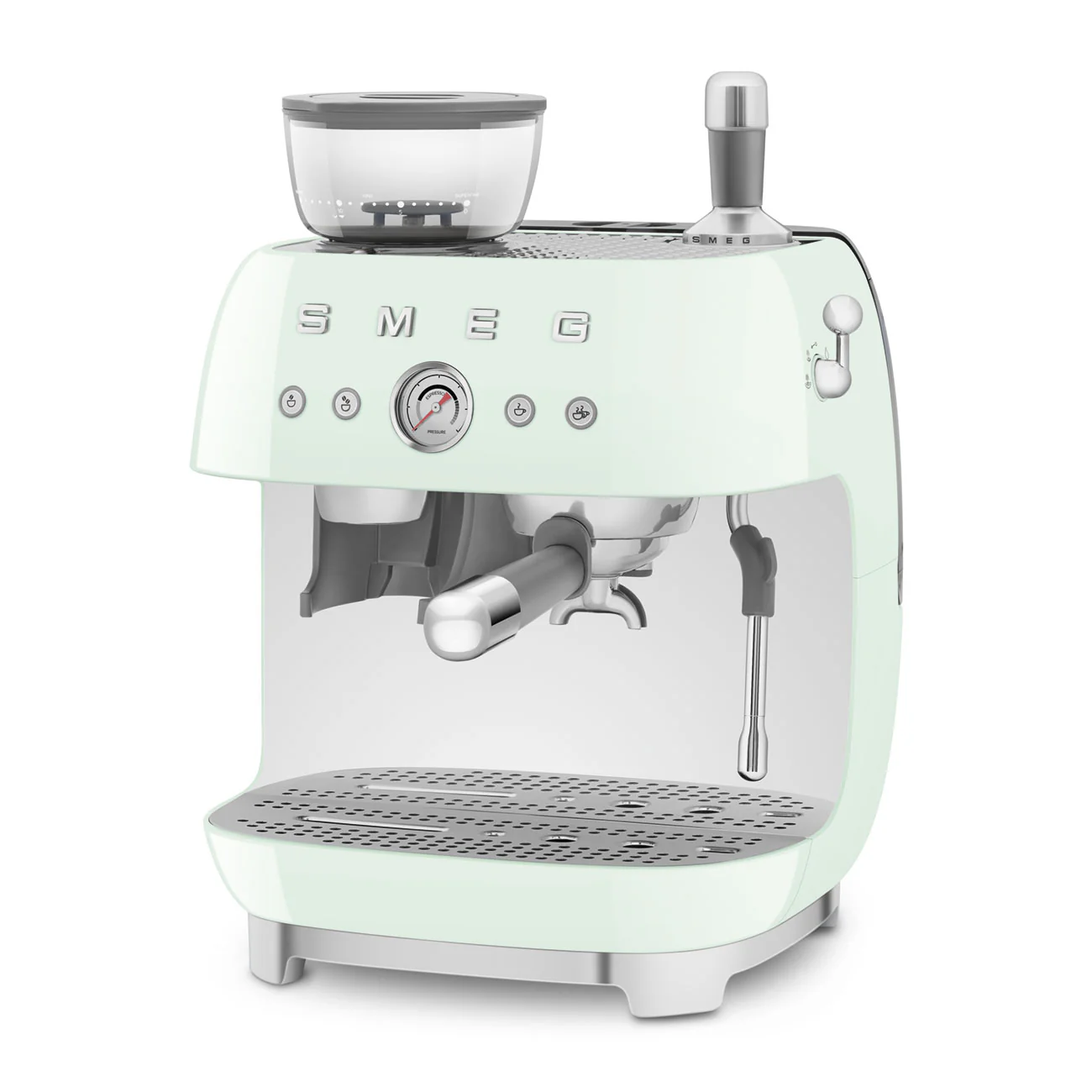 50's Style Espresso Coffee Machine with Grinder - Pastel Green (EGF03PGAU) - Image 4