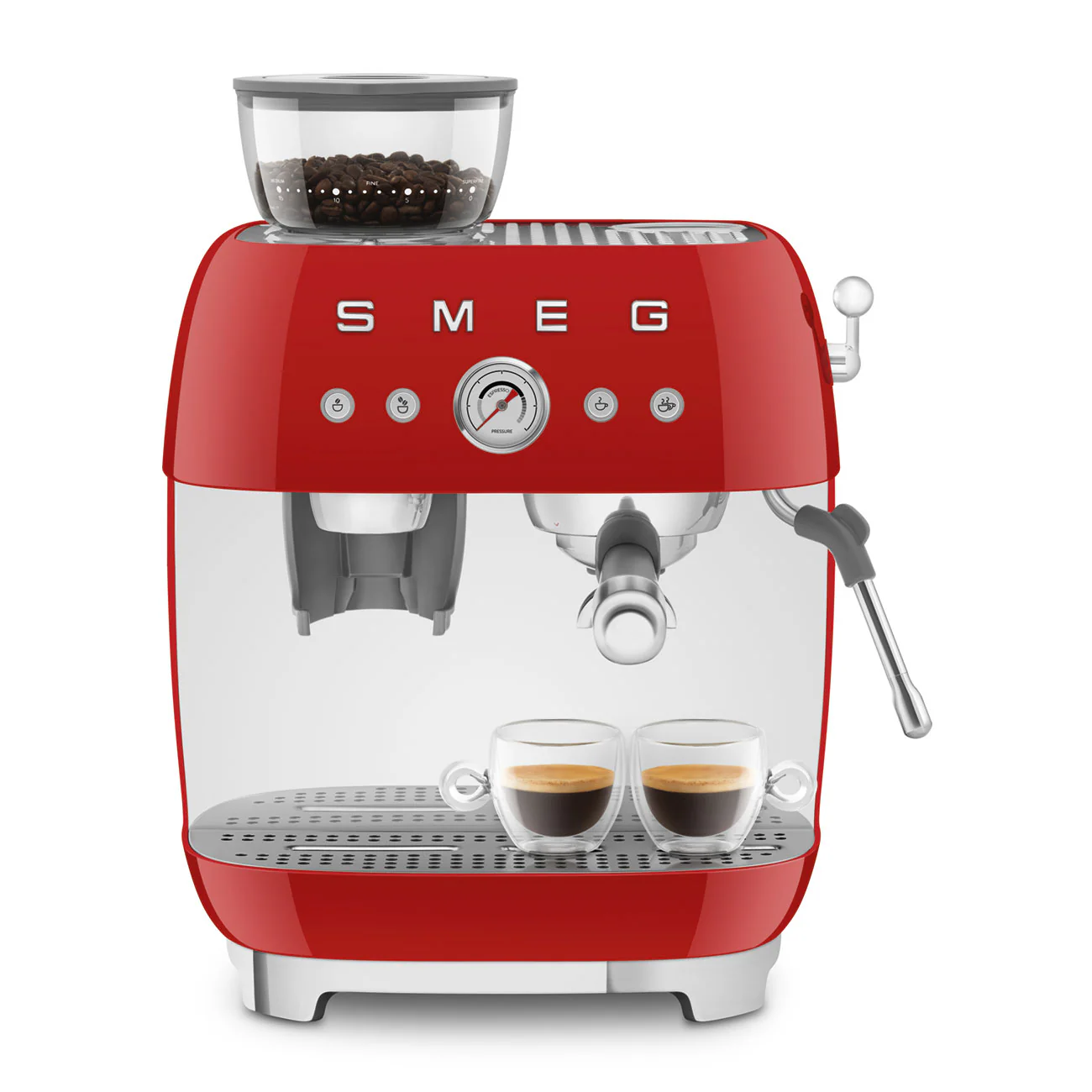 50's Style Espresso Coffee Machine with Grinder - Red (EGF03RDAU) - Image 10