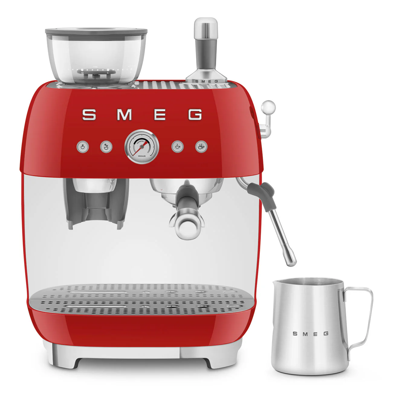 50's Style Espresso Coffee Machine with Grinder - Red (EGF03RDAU) - Image 11