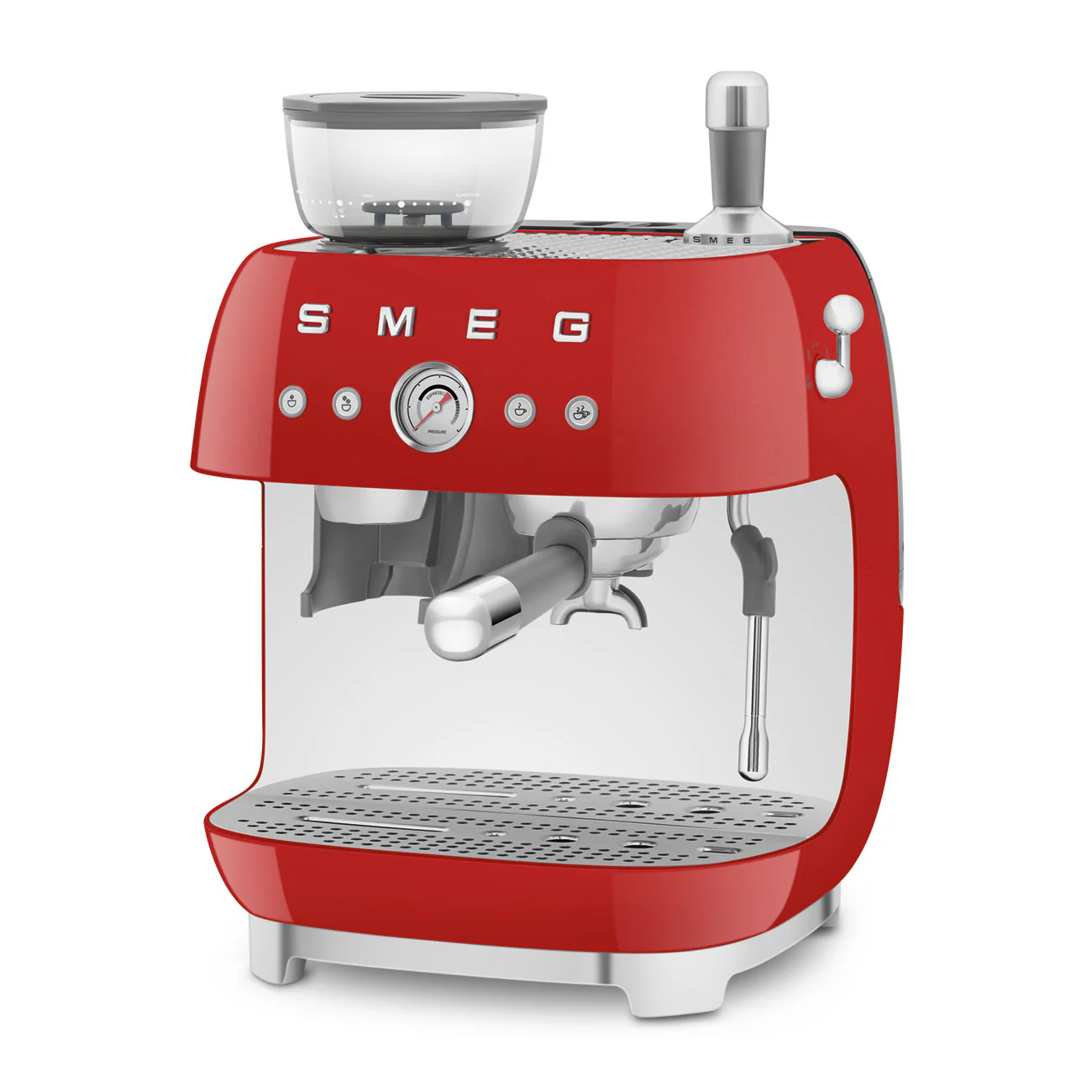 50's Style Espresso Coffee Machine with Grinder - Red (EGF03RDAU) - Image 4