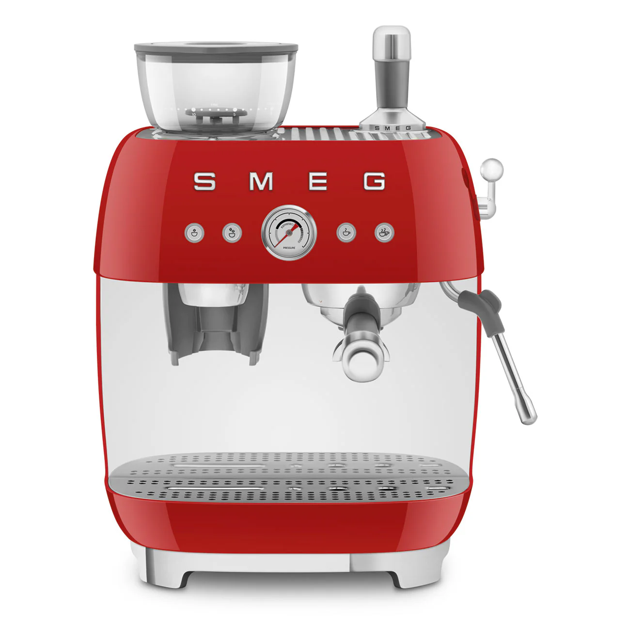 50's Style Espresso Coffee Machine with Grinder - Red (EGF03RDAU) - Image 6