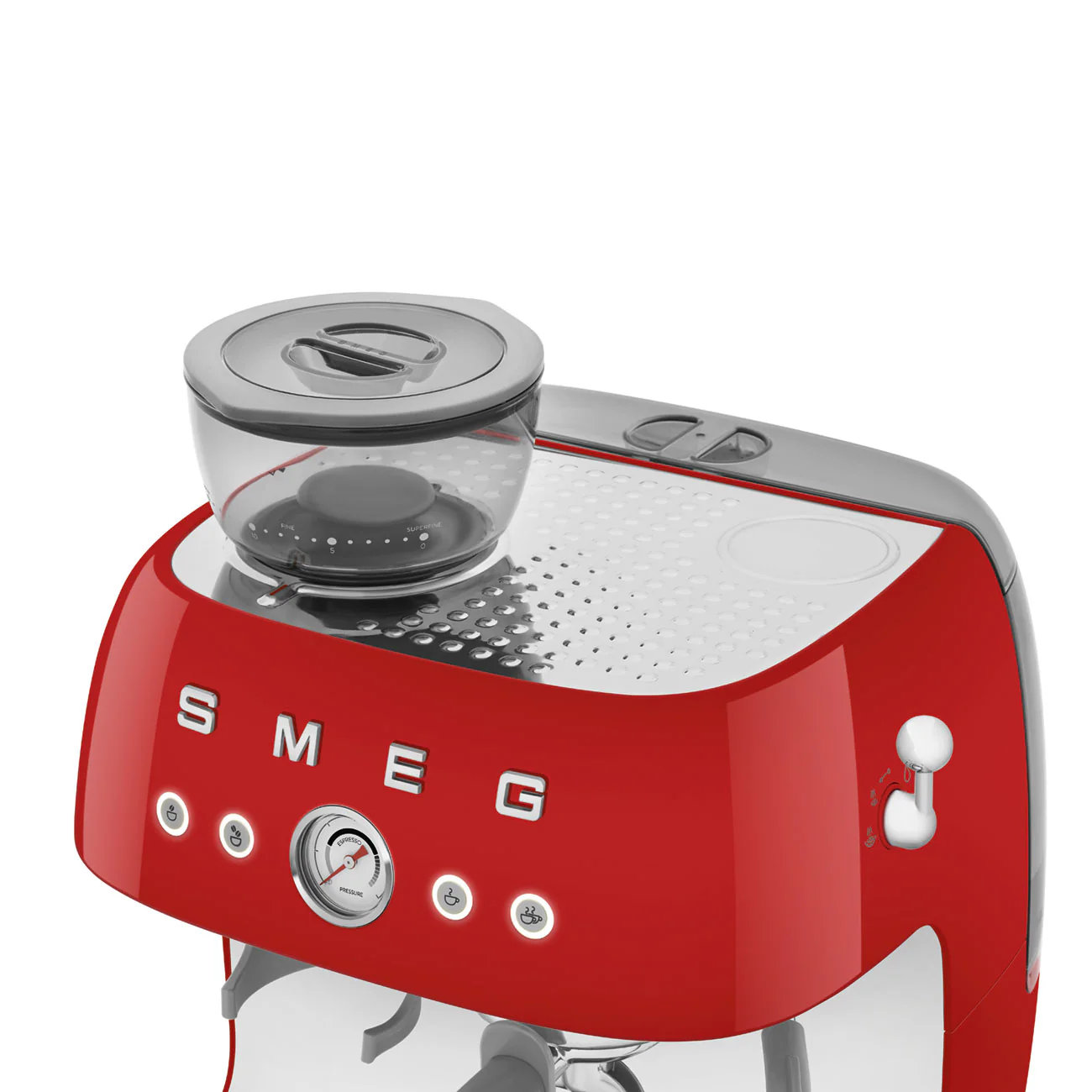 50's Style Espresso Coffee Machine with Grinder - Red (EGF03RDAU) - Image 9
