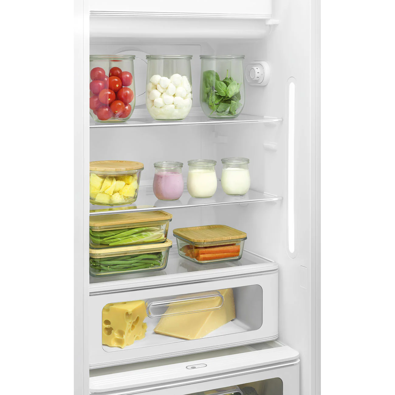 FAB28 50s Style 270L Retro Refrigerator Right Hand Hinge - Cream (FAB28RCR6AU) - Image 4