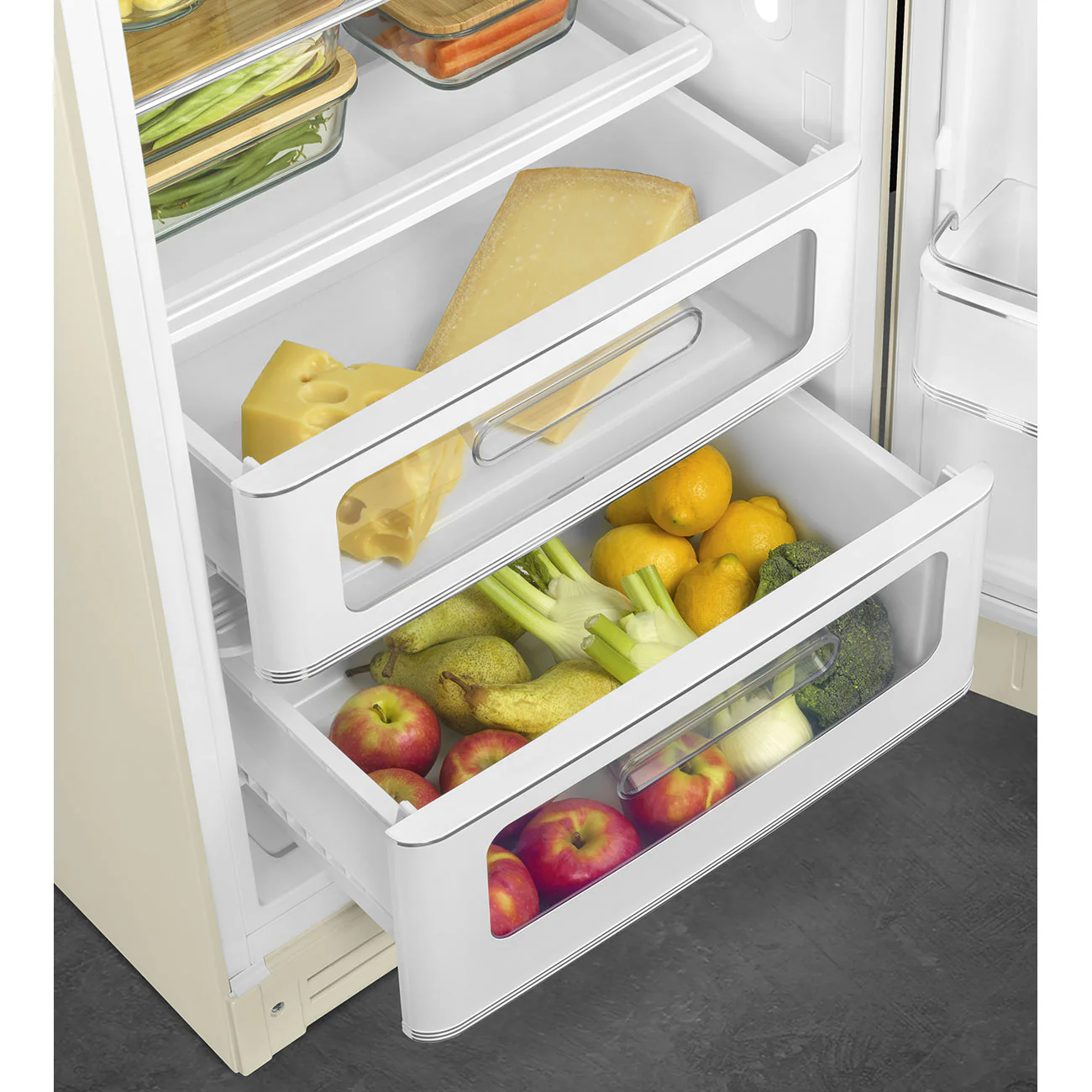 FAB28 50s Style 270L Retro Refrigerator Right Hand Hinge - Cream (FAB28RCR6AU) - Image 5