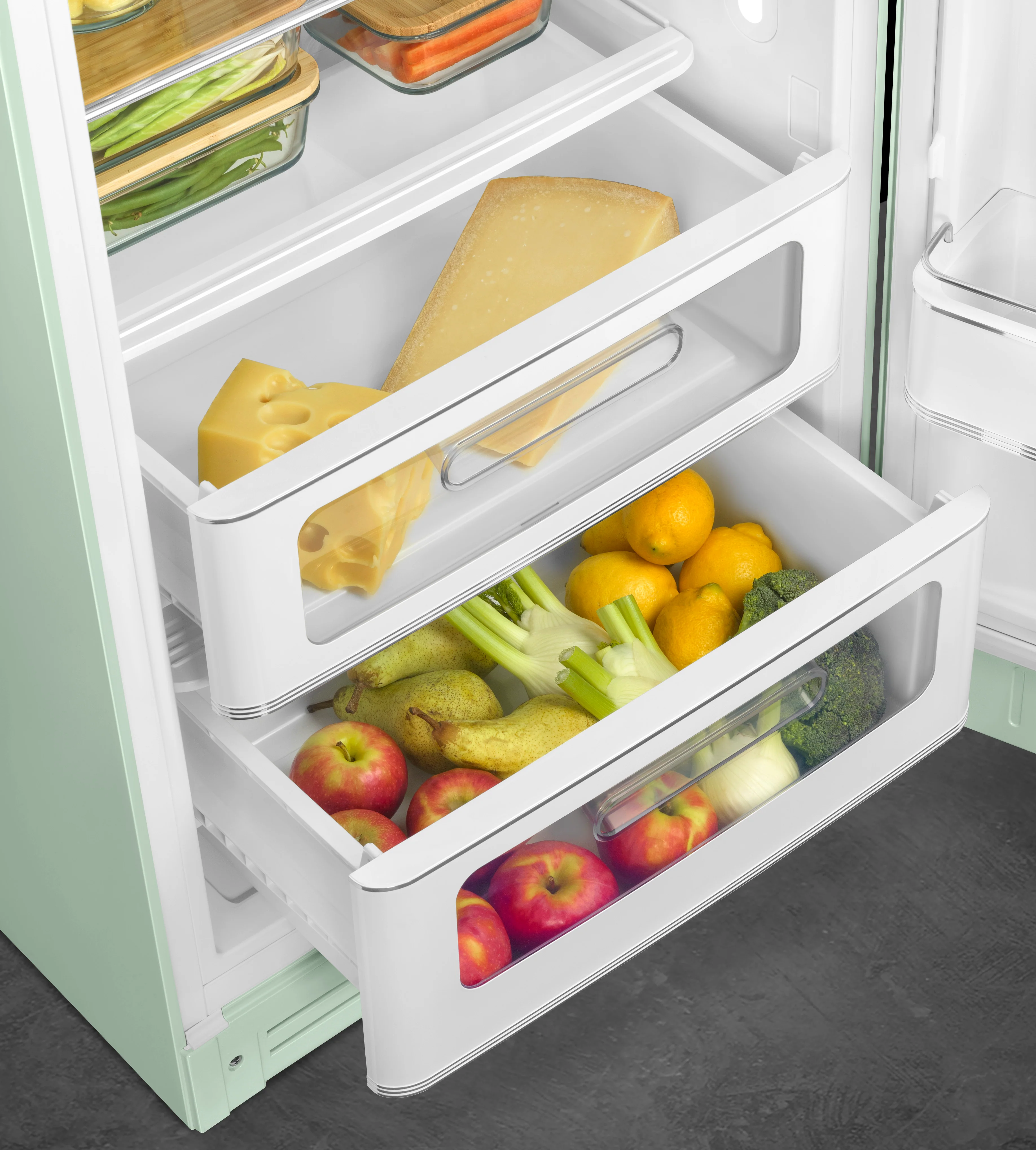 FAB28 50's Style 270L Retro Refrigerator Right Hand Hinge - Pastel Green (FAB28RPG5AU) - Image 9