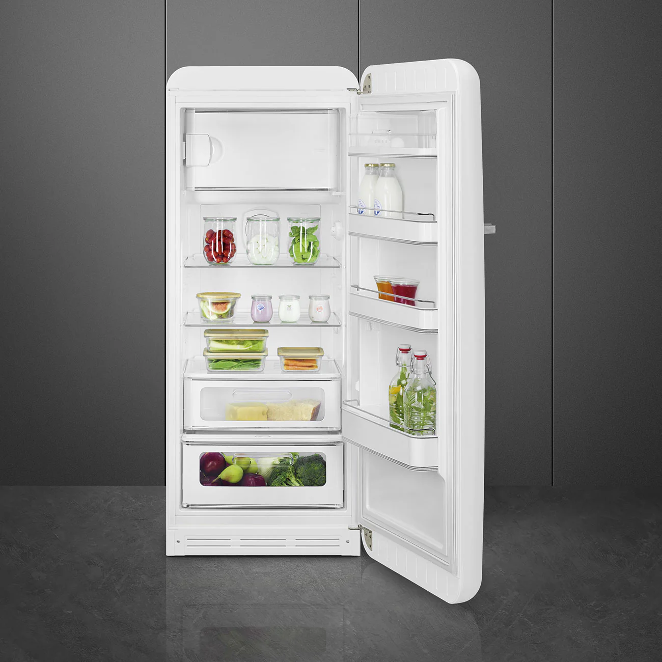 FAB28 50's Style 270L Retro Refrigerator Right Hand Hinge - White (FAB28RWH5AU) - Image 5