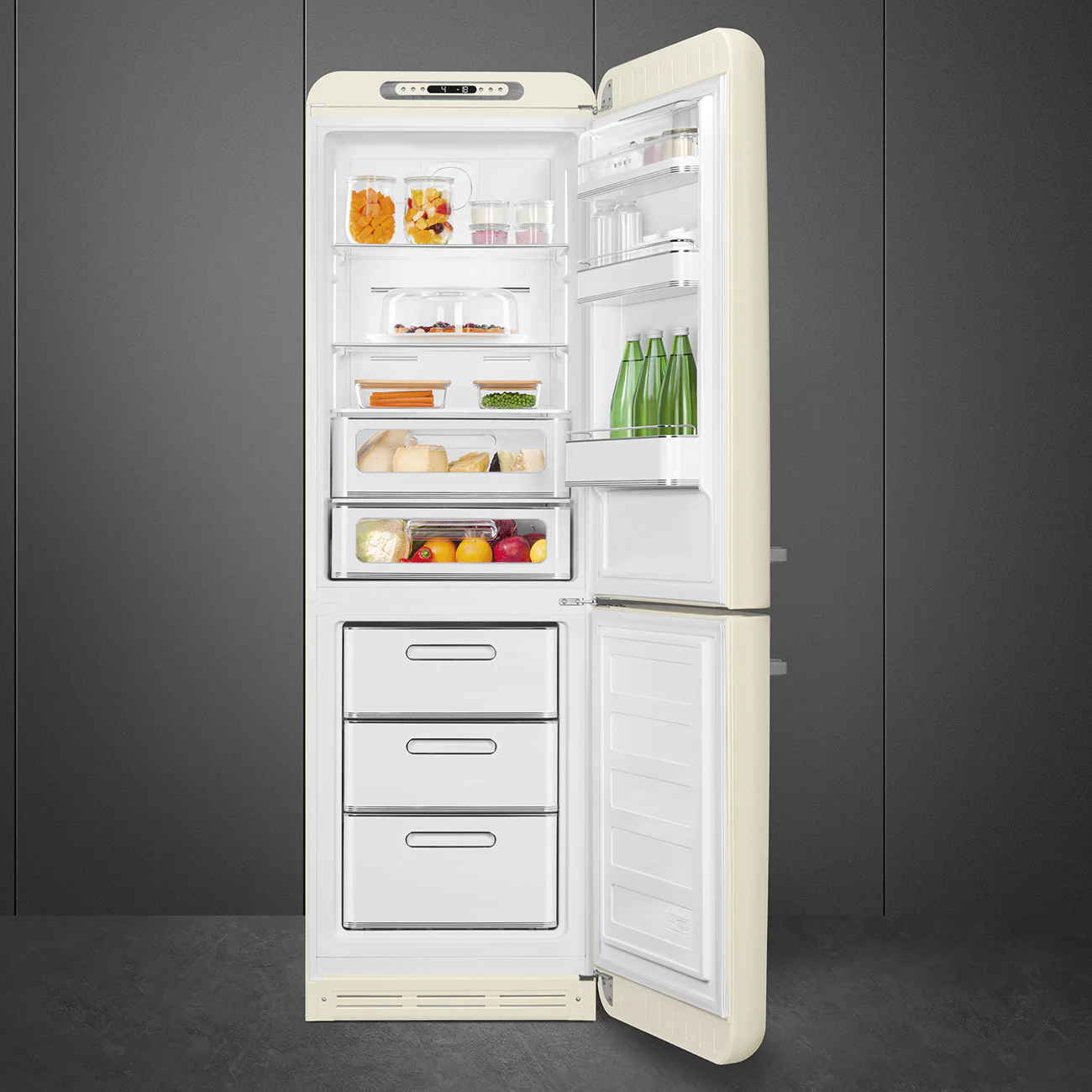 FAB32 50's Style 331L Retro Refrigerator Right Hand Hinge - Cream (FAB32RCR5AU) - Image 5