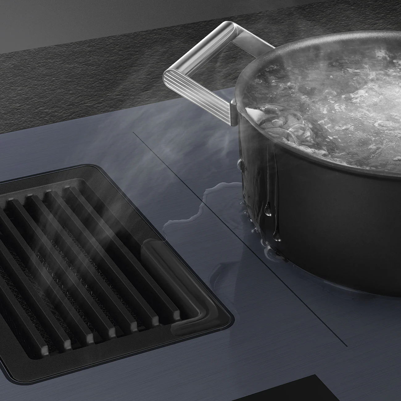 83cm Linea Integrated Induction Cooktop - Neptune Grey (HOBD182DG) - Image 6