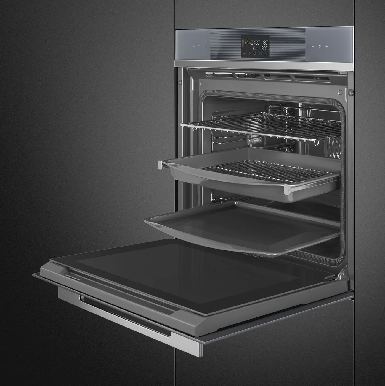 60cm Linea Pyro Steam Oven - Silver (SOPA6102S2PS) - Image 4